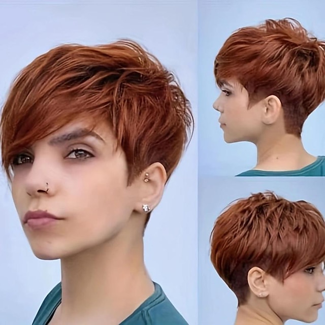  Perucas sintéticas Liso Franja Lisa Peruca Curto A1 A2 A3 A4 Cabelo Sintético Mulheres Design de moda Macio Natural Preta Roxo Marrom