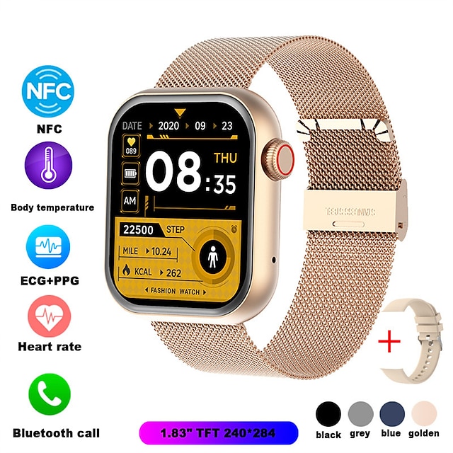  Q18 Okos óra 1.83 hüvelyk Intelligens Watch Bluetooth Lépésszámláló Hívás emlékeztető Testmozgásfigyelő Kompatibilis valamivel Android iOS Női Férfi Hosszú készenléti idő Kéz nélküli hívások Vízálló