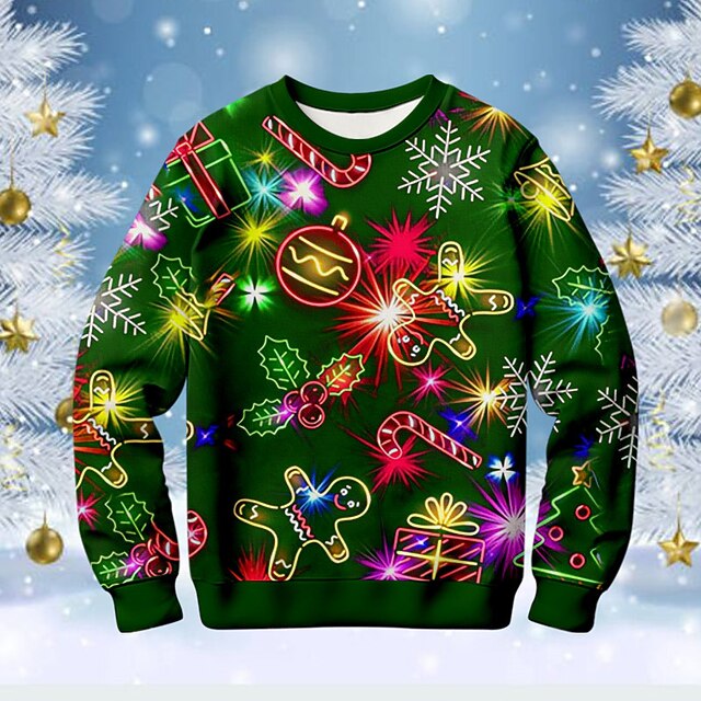  Jul Pojkar 3D Pepparkakor män Tröja Pullover Långärmad 3D-tryck Höst Vinter Mode Streetwear Häftig Polyester Barn 3-12 år Utomhus Ledigt Dagligen Normal