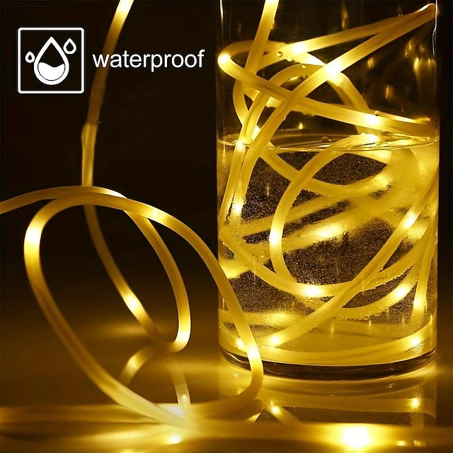 Solar Rope Lights Outdoor Waterproof with Remote Control, 50M-500Led ...