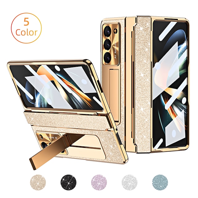  Phone Case For Samsung Galaxy Z Fold 6 Z Fold 5 Z Fold 4 Z Fold 3 With Magsafe with Stand Holder with Screen Protector Support Wireless Charging PC PU Leather