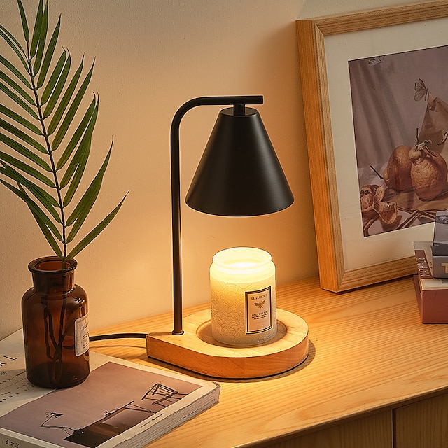  Подогреватель свечей, ароматерапия, лампа из плавящегося воска, прикроватная деревянная художественная лампа с плавящейся свечой, простой бездымный ночник с регулируемой температурой