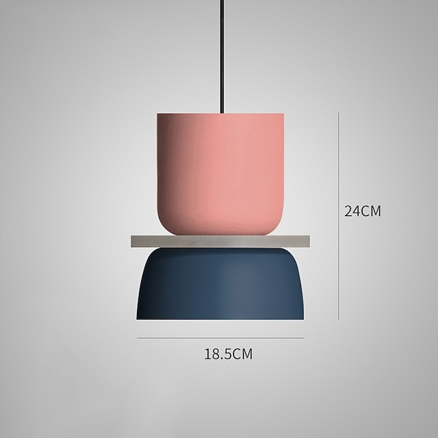  Lampe suspendue nordique moderne créative couleur macaron, design de grange du milieu du siècle, luminaire suspendu avec abat-jour en aluminium, lustre industriel vintage pour chambre à coucher,