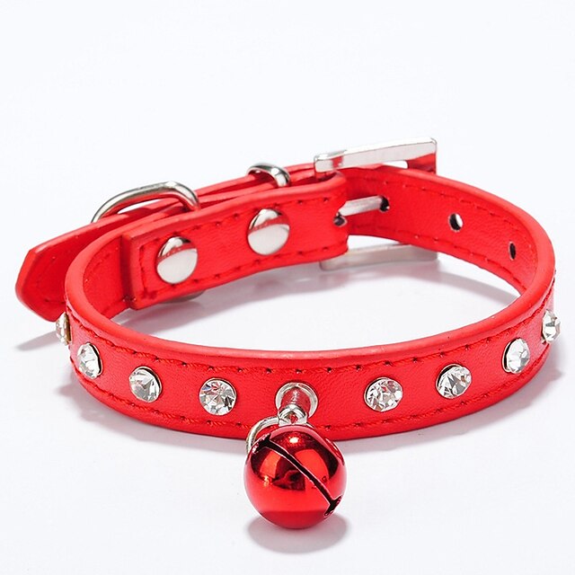  New Pet Dog Bell Collar Water Diamond Small Cat Collar