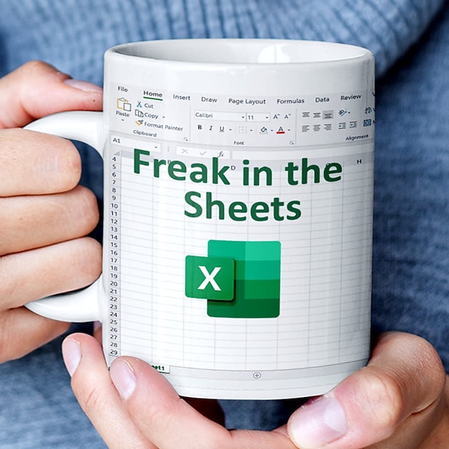 Kubek do kawy dziwak w arkuszach Excel, zabawny kubek Excel z arkuszem kalkulacyjnym świetne prezenty dla współpracowników, przyjaciół księgowych i nie tylko, prezenty świąteczne