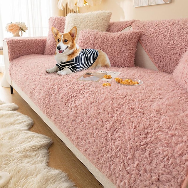  pluszowa narzuta na sofę dla psów, poszewka na poduszkę na sofę segmentową narzuta na ręcznik, zabezpieczenie mebli odporne na zarysowania na siedzisko, fotel (nie sprzedawane w zestawie)