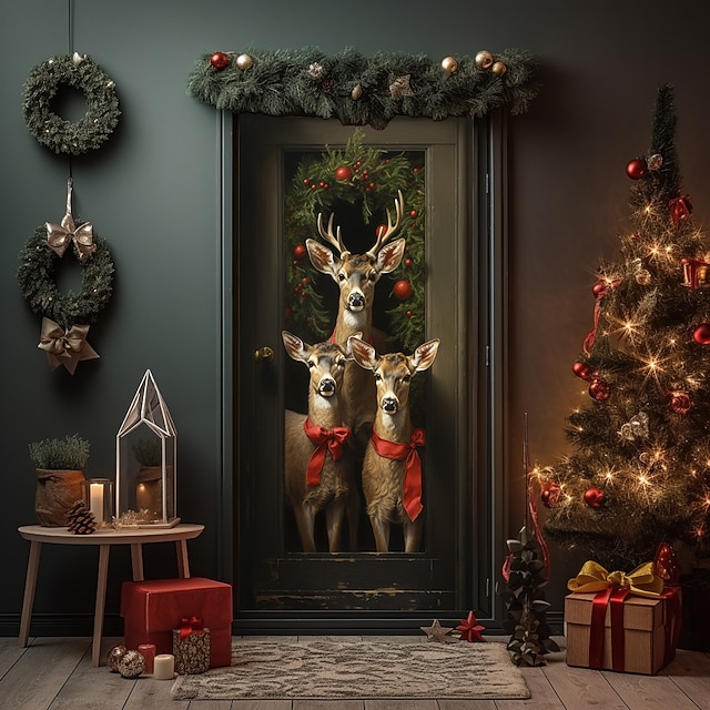 Weihnachtstürbanner Für Draußen – 2 Stück 180x30 Cm, Wetterfest, Mit Schneemann & „Frohe Weihnachten“