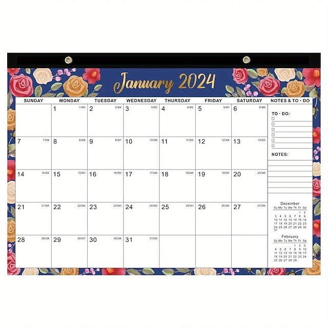 2024 Desk Calendar - 2024-2025 Wall-mounted Desk Calendar 18-month ...