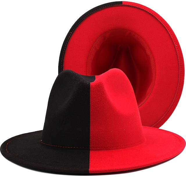  שוליים רחבים כובע שמש פדורה אופנה כובע ג'אז פנמה כובע לגברים נשים חג סופר רגל קערת מסיבת יום ראשון