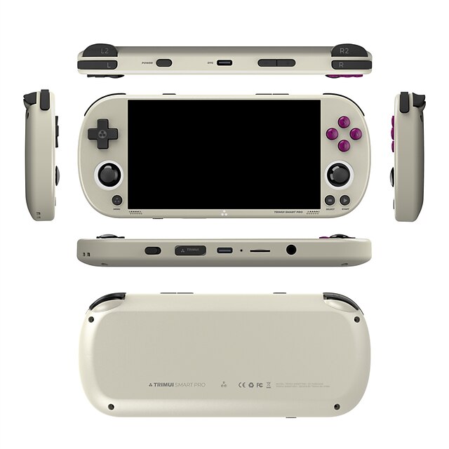  Trimui Smart Pro Console de jeu portable rétro avec écran IPS HD de 4,96 pouces, plus de 10 000 jeux, double joystick, 26 simulateurs, cadeau pour enfants, cadeaux de fête d'anniversaire de Noël pour