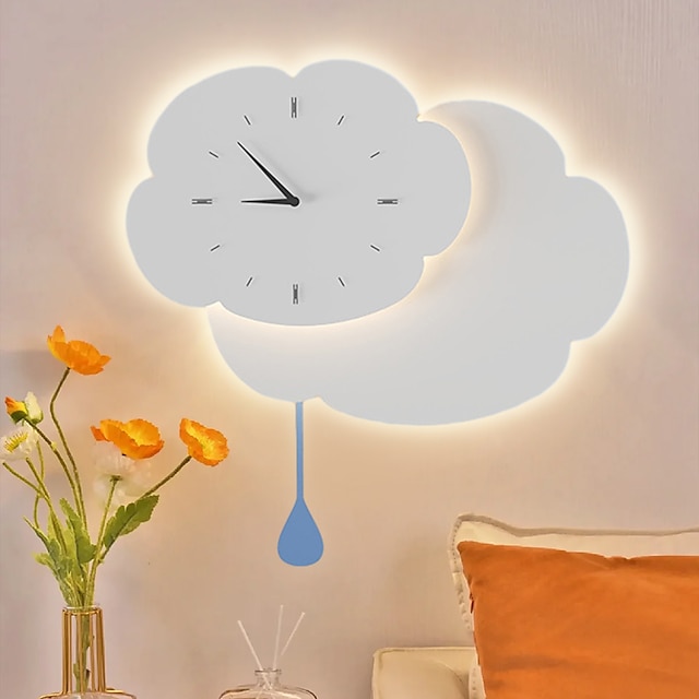  Arandela relógio de parede nuvem design 3 cores sala de estar fundo parede luz para quarto crianças 110-240v