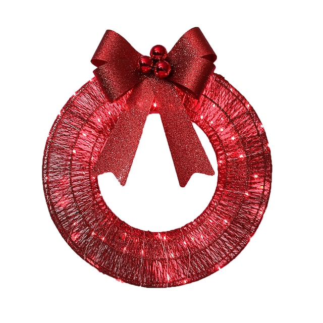  Guirlanda de natal de 20 polegadas com arco luminoso de ferro leve guirlanda led iluminada luz branca quente decoração de cena 30/40/50cm alimentada por bateria aa