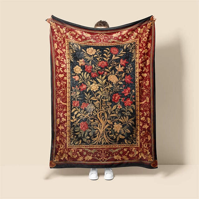  Cobertor macio medieval da árvore da vida, novidade, cobertores de flanela, impressos quentes, presentes para todas as estações, decoração de casa, cobertor grande