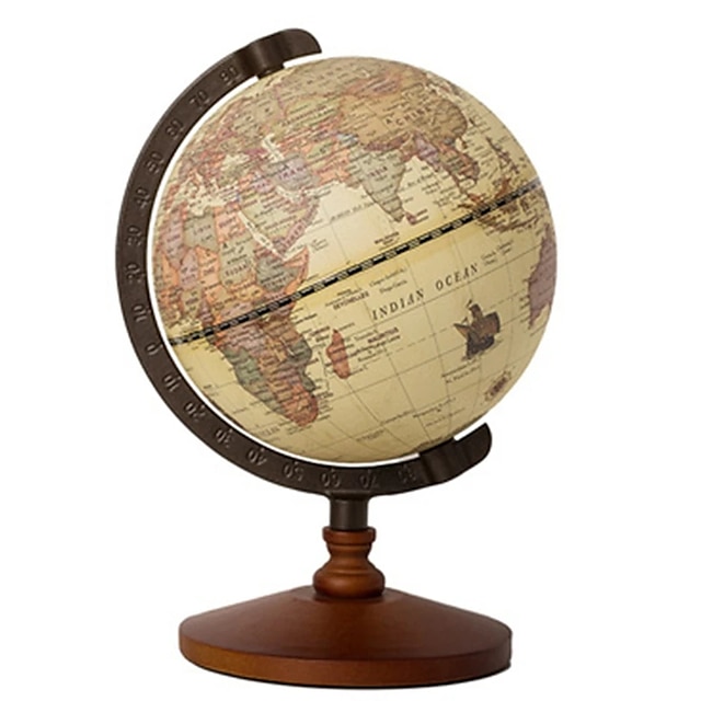  старинный глобус диаметром 5,5 дюйма / 14,2 см — мини-глобус — современная карта в античных цветах — английская карта — образовательная/географическая