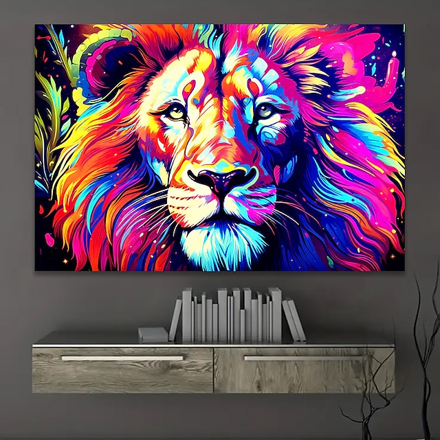  Tiere Wandkunst Leinwand bunte Löwen Drucke und Poster Porträtbilder dekorative Stoffmalerei für Wohnzimmer Bilder ohne Rahmen