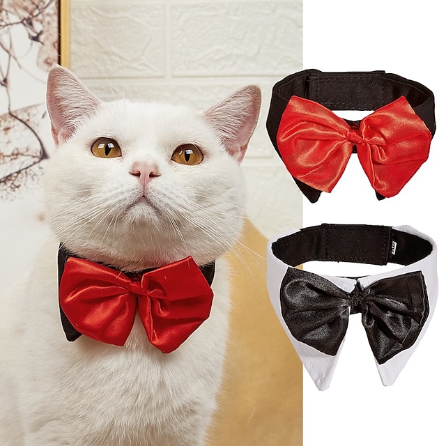  собака кошка галстук-бабочка ошейник красный и черный джентльменский стиль вечерние праздник аксессуары для домашних животных