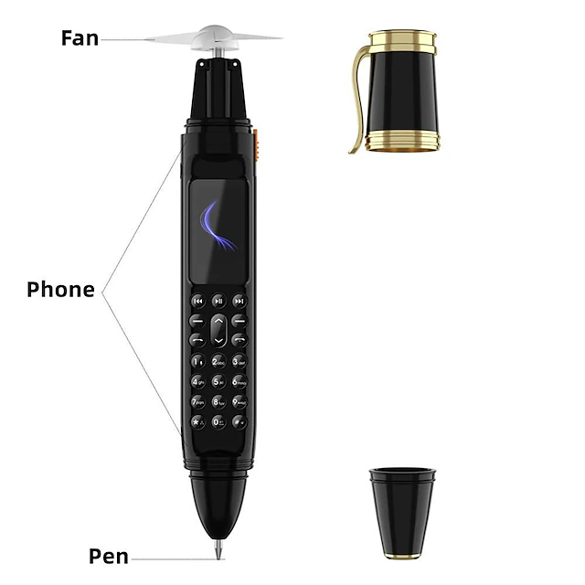 Fone Pen Machine K07 Plus Mini Mobile Phone Pen Dual Sim Camera Fan Bluetooth Dialer ...