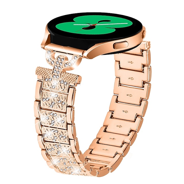  Bracelet de Montre  pour Samsung Galaxy Watch 6/5/4 40/44mm, Galaxy Watch 5 Pro 45mm, Galaxy Watch 4/6 Classic 42/46/43/47mm, Watch 3, Active 2, Gear S2 Acier Inoxydable Remplacement Sangle Diamant