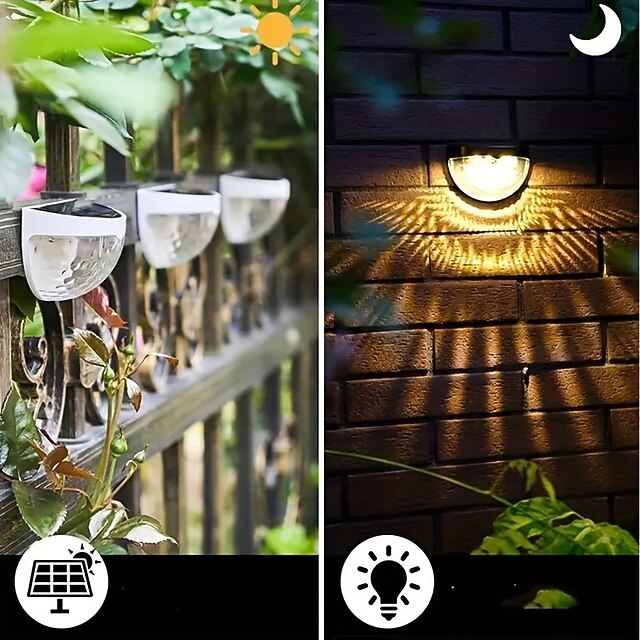 Solar Fence Lights Outdoor Waterproof Garden Lights Solar Wall Lights