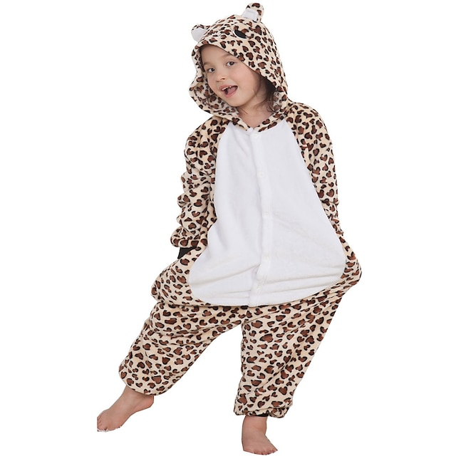 Kid's Kigurumi Pajamas Nightwear Cartoon Animal Onesie Pajamas Funny Costume Flannel Cosplay For Boys and Girls Christmas Animal Sleepwear Cartoon