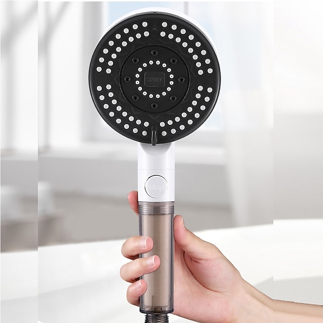  Cap de robinet de duș cu filtru în 6 moduri, pulverizator portabil de duș cu debit mare de înaltă presiune în stil de coastă cu buton de pauză