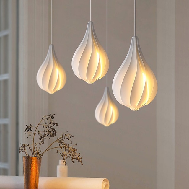  dansk knoppformad pendellampa akryl lampskärm hängande lampa längd 20*35cm/25*42cm höjd led pendel kan användas för köksö sovrum restaurang kafé droplight 110-240v