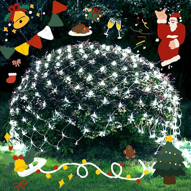  led net mesh string light 8x10m 2600led christmas holiday fairy string light for garden boże narodzenie wesele zasłona okienna girlanda dekoracja oświetlenie bożonarodzeniowe ac85-265v ue us au uk