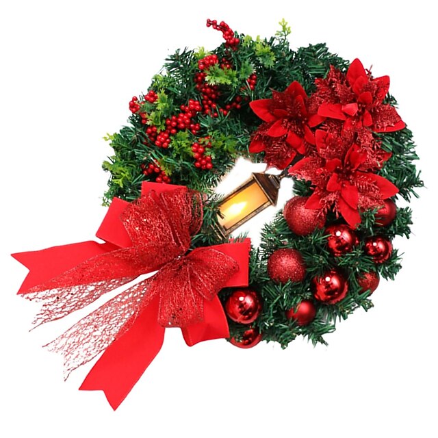 1pc Garland Lights Christmas Outdoor Decorations Faux Flowers Decor