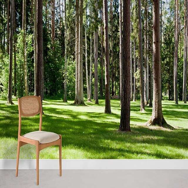 Papier Peint Adhésif Forêt Verte 3D H4738 - Autocollant Mural Panoramique