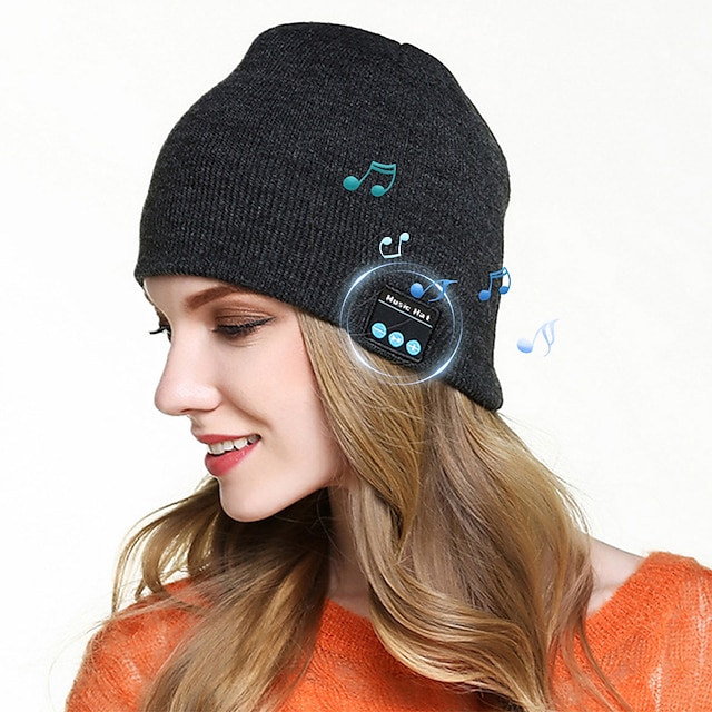  Sleep Headphones Bluetooth Beanie Stereo Knit Music Hat with Bluetooth 5.0 Wireless Hats Headphone Upgraded Men Women Knit Bluetooth Beanie Suitable for Outdoor Sports Gift