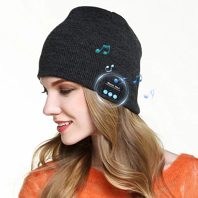 Sleep Headphones Bluetooth Beanie Stereo Knit Music Hat with Bluetooth 5.0 Wireless Hats Headphone Upgraded Men Women Knit Bluetooth Beanie Suitable for Outdoor Sports Gift 13