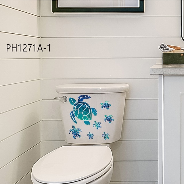  海底世界カメトイレトイレステッカートイレ浴室家の装飾壁ステッカーは取り外し可能