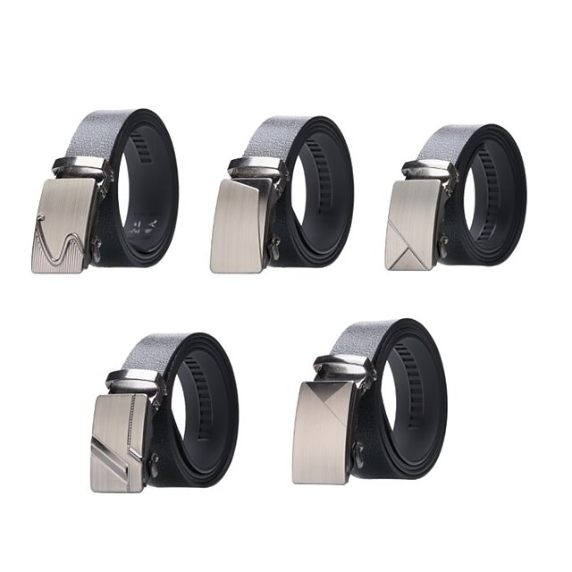DOOPAI Lederen Ratelriemen voor Mannen Automatische Riemen Mannen Met Eenvoudigere Schuifgesp, 1 3/8 Verstelbare Trim om te passen, 01 Zwart, Full length 105CM/Belt Waist 26to 32Adjustable