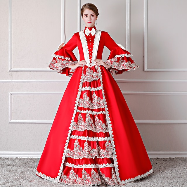  Gothique Rococo Inspiré du vintage Epoque Médiévale Robe Costume de fête Bal Masqué Princesse Shakespeare Femme Robe de Soirée Noël Soirée Mascarade Fête de Mariage Robe