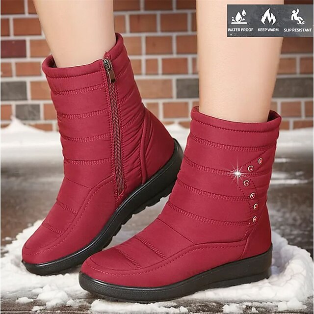 Women's Boots Snow Boots Waterproof Boots Plus Size Daily Solid Color
