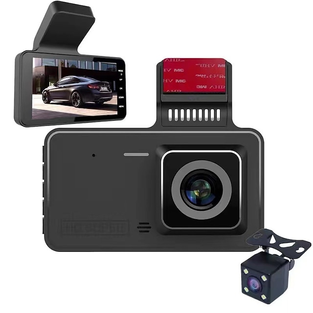  1080p Nuovo design / Full HD / con fotocamera posteriore Automobile DVR 170 Gradi Angolo ampio 4 pollice IPS Dash Cam con Modalità parcheggio assistito / Rilevatore di movimento / Registratore No