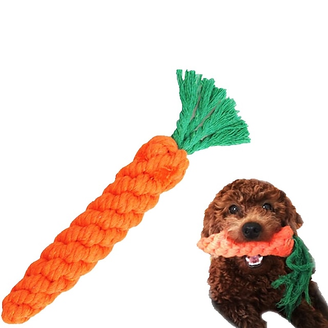  giocattolo per cani set di giocattoli in corda di cotone carote lavorate a maglia per animali domestici digrignamento dei denti per animali domestici pulizia dei denti carote in corda resistente al