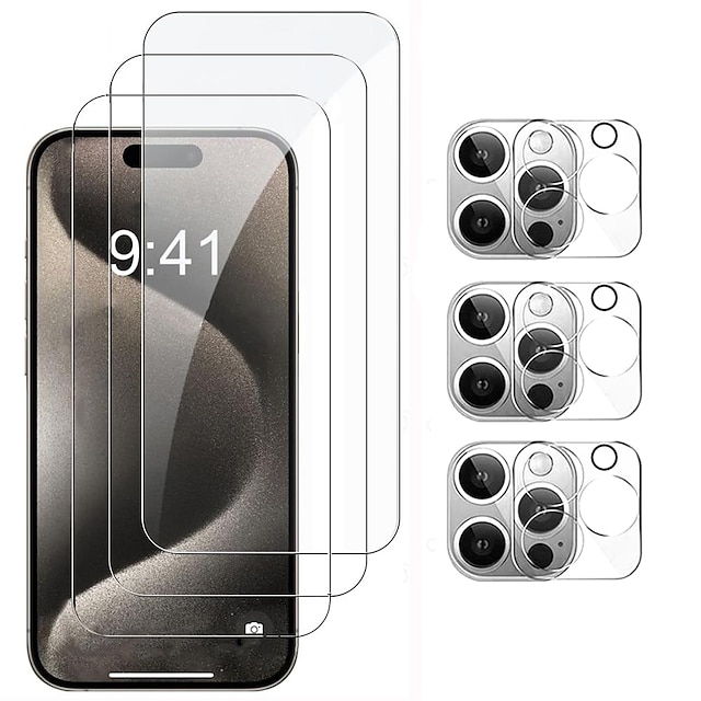  3 set Skärmskydd + Kameralinsskydd Till Apple iPhone 15 Pro Max 14 Plus 13 12 11 Pro Max Härdat Glas Anti-spion 9 H-hårdhet Anti Bubbles Anti-fingeravtryck Reptålig