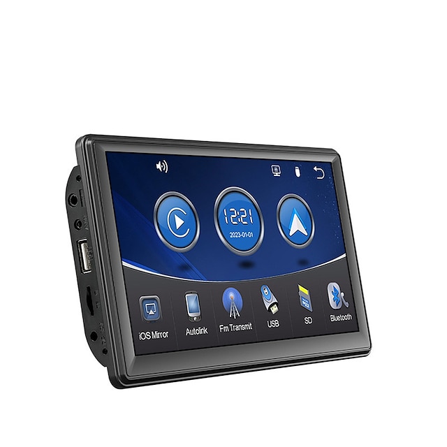  Autoradio universel avec écran de 7 pouces, lecteur vidéo multimédia wifi, écran carplay sans fil pour apple ou android