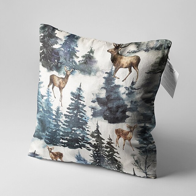 Woodland Forest Decorative Toss Pillows Cover 1PC Soft Square Cushion ...