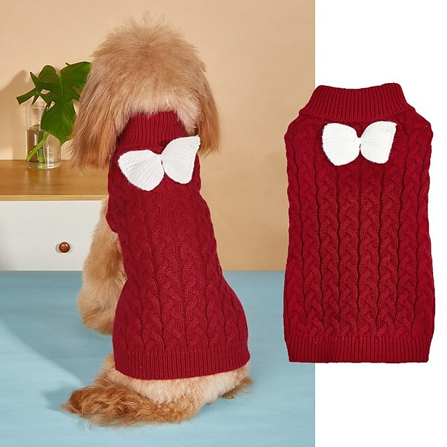  Cane Gatto Maglione Stile Classico Casual Inverno Traspirante Morbido Lavabile Confortevole Natale All'aperto Casual Quotidiano Abbigliamento per Cani for Bichon Frisé Volpino di Pomerania Cucciolo