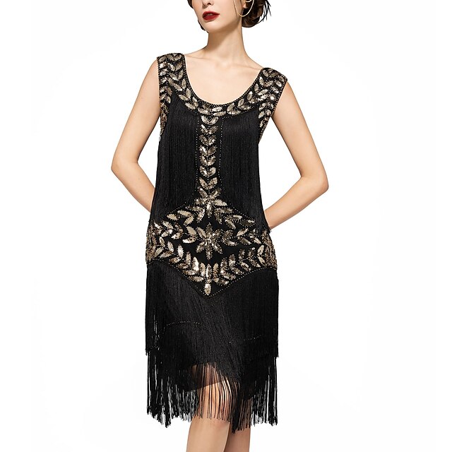 1920s Sleeveless Flapper Dresses Scoop Neck Great Gatsby Dresses ...