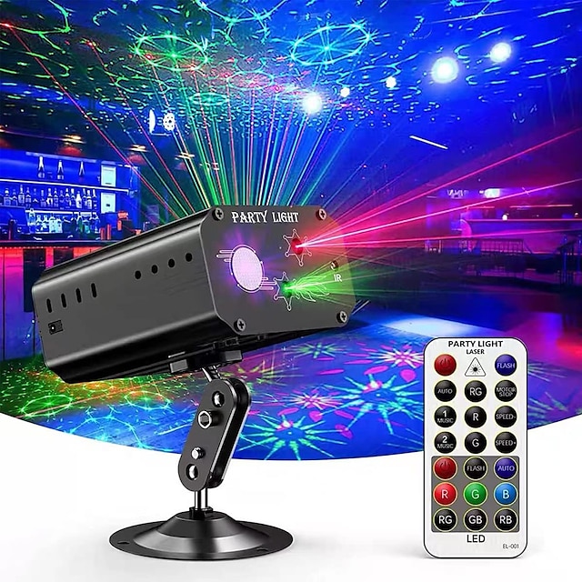  Lumières de fête DJ Disco lumières stroboscopiques lumière de scène son activé laser llights projecteur avec télécommande pour les fêtes bar anniversaire mariage vacances événement spectacle en direct