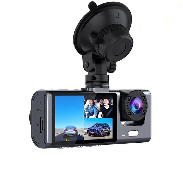  3-way driving recorder front and rear built-in 1080P driving recorder driving recorder three-way three-way car camera with infrared night vision loop video G-sensor parking monitoring 24 hours