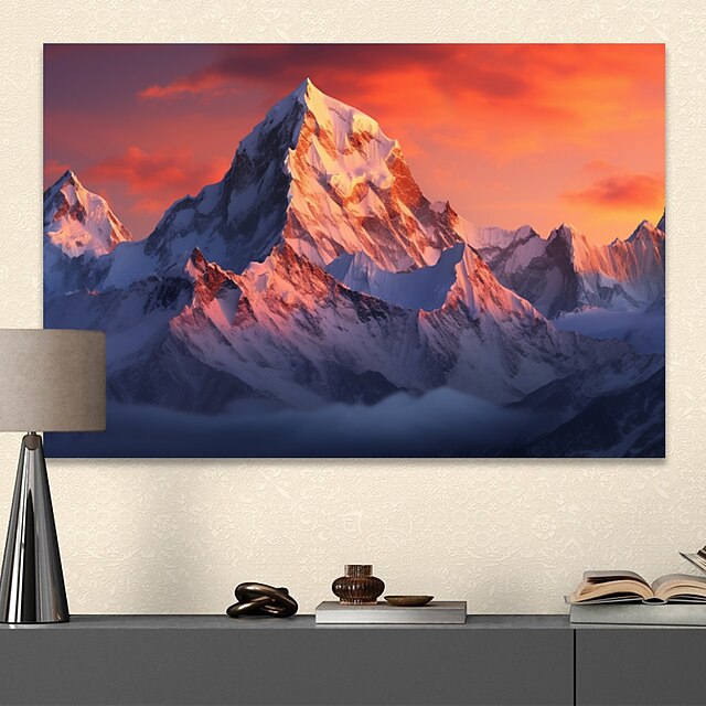 Landscape Wall Art Canvas Winter Snow Mountain Prints and Posters Pictures Decorative Fabric Painting For Living Room Pictures No Frame4