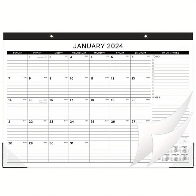 2024 Desk Calendar - 2024-2025 Wall-mounted Desk Calendar 18-month ...