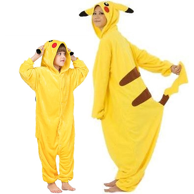 Kid's Adults' Kigurumi Pajamas Pika Pika Patchwork Onesie Pajamas Funny ...