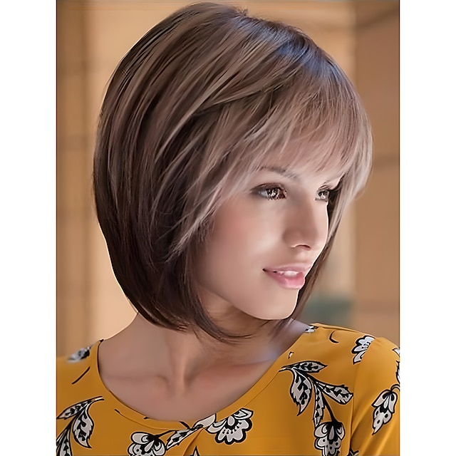  Short Brown Wigs for Womenfor White Women Natural Curly Wavy Blonde Hair Synthetic Pixie Cut Short Wigs Christmas Party Wigs
