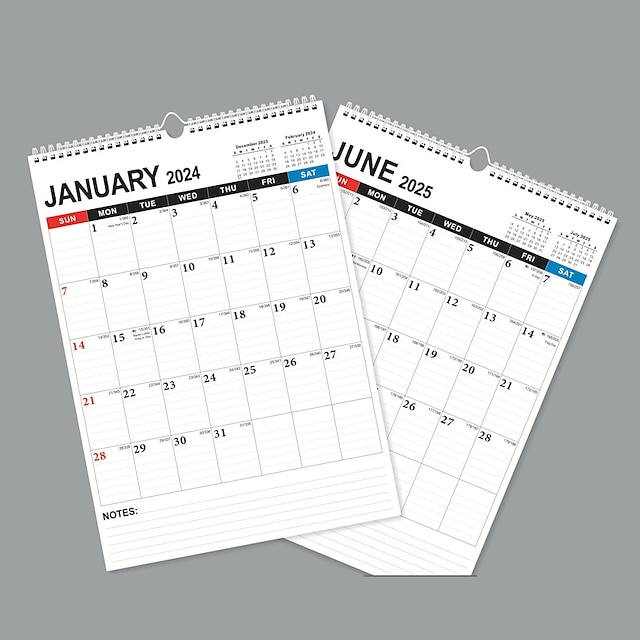  ежедневник настенный календарь на 2024 год на 18 месяцев 24 января-25 июня офисные канцелярские принадлежности органайзер для повестки дня английский календарь расписание на неделю катушечный