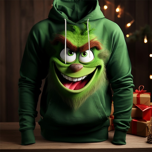  Graphic Elf Herren Modisch 3D-Druck Hoodie Sweatshirt Kapuze Weihnachten Sports Outdoor Festtage Hoodies Rote Blau Langarm Mit Kapuze Bedruckt Vordertasche Frühling & Herbst Designer Kapuzenpullover